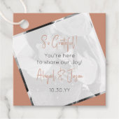 Moderne Casual bruiloft Terracotta Bedankjes Labels (Voorkant)