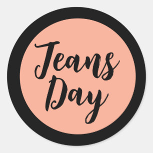 Moderne Casual Denim Jeans Day Stickers Peach