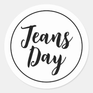 Moderne Casual Denim Jeans Day Stickers Wit