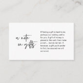 Moderne casual elegance bruiloft, Een notitie over Informatiekaartje (Voorkant)