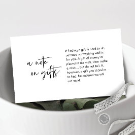 Moderne casual elegance bruiloft, Een opmerking ov Informatiekaartje