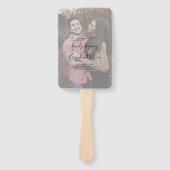 Moderne Casual elegant Script Photo Wedding Progra Handwaaier (Voorkant)