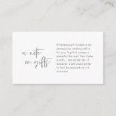 Moderne casual elegante bruiloft, een briefje over informatiekaartje (Voorkant)