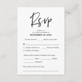 Moderne Casual elegantie, RSVP, Zwarte Doopvont, R Informatiekaartje (Voorkant)
