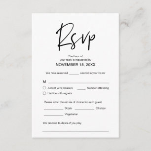 Moderne Casual elegantie, RSVP, Zwarte Doopvont, R Informatiekaartje