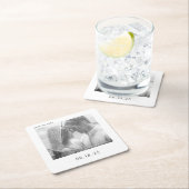 Moderne Casual foto-bruiloft sparen de datum Kartonnen Onderzetters (Insitu)