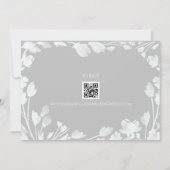 Moderne Casual foto White Floral Border Wedding Kaart (Achterkant)