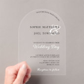 Moderne Casual Grote Ampersand Zwart Wit Huwelijk Acryl Uitnodigingen (Insitu (Draagbaar))