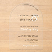 Moderne Casual Grote Ampersand Zwart Wit Huwelijk Acryl Uitnodigingen (Voorkant)