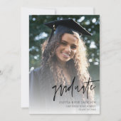 Moderne Casual handgeschreven foto-Afstuderen Kaart (Voorkant)