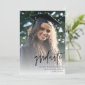 Moderne Casual handgeschreven foto-Afstuderen Kaart (Staand voorkant)