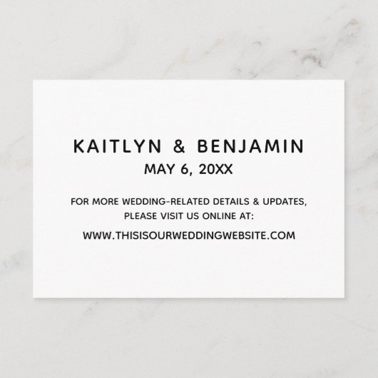 Moderne Casual handschrift bruiloft accommodaties Informatiekaartje (Achterkant)