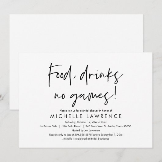 Moderne Casual, leuke en speelse Vrijgezellenfeest Kaart (Voorkant / Achterkant)