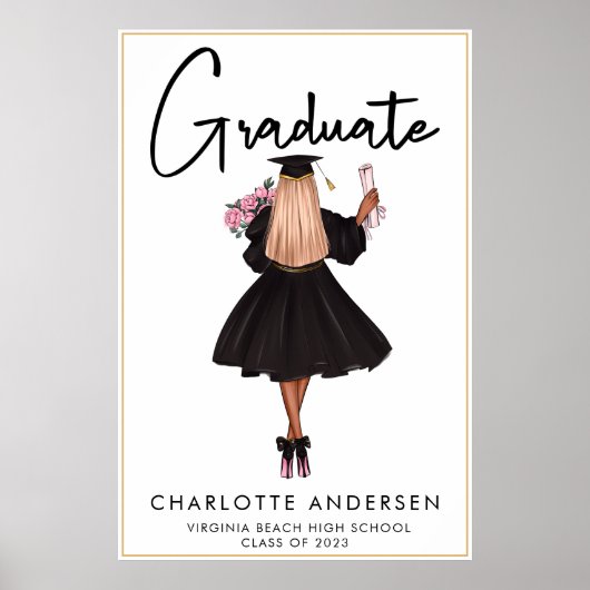 Moderne Casual Manuscript Afstuderen Klasse van 20 Poster (Voorkant)