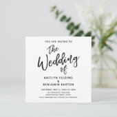 Moderne Casual Minimale Typografie Bruiloft Kaart (Staand voorkant)