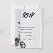 Moderne Casual motorfiets thema bruiloft RSVP Kaartje (Voorkant)