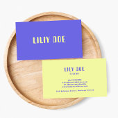 Moderne Casual Patel Blauw Geel Typografie Visitekaartje