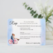 Moderne Casual romantische bruiloft paar Waterverf RSVP Kaartje (Staand voorkant)