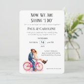 Moderne Casual romantische paar bruiloft illustrat Kaart (Staand voorkant)