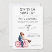 Moderne Casual romantische paar bruiloft illustrat Kaart (Voorkant)