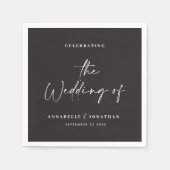 Moderne casual script zwarte typografie bruiloft servet (Voorkant)