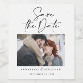 Moderne casual script zwarte typografie bruiloft wijn etiket (Enkel label)