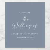 Moderne casual script zwarte typografie trouwwijn wijn etiket (Enkel label)