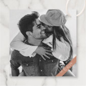 Moderne Casual Terra Cotta bruiloft Bedankjes Labels (Achterkant)