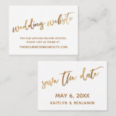 Moderne Casual trouwwebsite en sla de datumkaart o Visitekaartje (Voorkant / Achterkant)