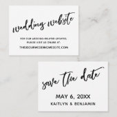 Moderne Casual trouwwebsite en sla de datumkaart o Visitekaartje (Voorkant / Achterkant)
