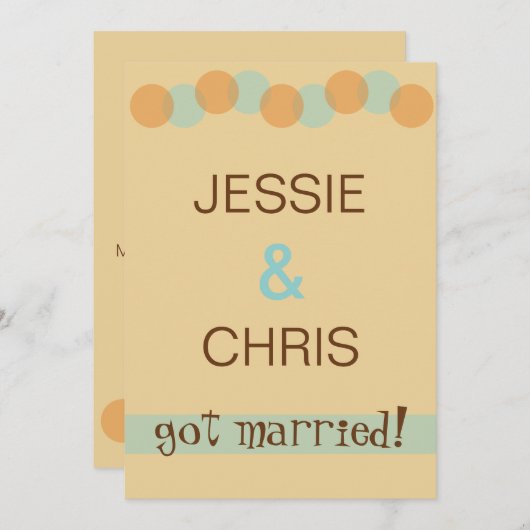 Moderne Casual uitnodiging tot aankondiging huweli (Voorkant / Achterkant)