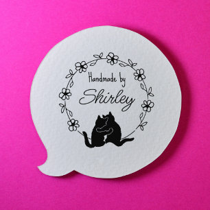 Moderne Cat Logo handgemaakt Rubberstempel