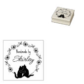 Moderne Cat Logo handgemaakt Rubberstempel (Gestempeld)
