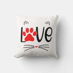 Moderne Cat Lover Paw Kussen