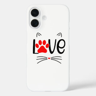 Moderne Cat Lover Paw Print iPhone 16 Hoesje
