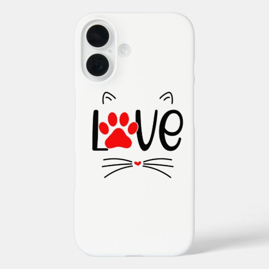 Moderne Cat Lover Paw Print Case-Mate iPhone Case (Achterkant)
