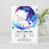 Moderne Cat Whimsy Verjaardag Kaart (Staand voorkant)