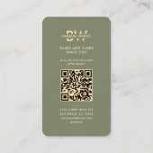 Moderne Cateraar Baker Green Sage Gold Whisky Visitekaartje (Achterkant)