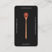 Moderne Cateraar Chef Elegant Houten Lepel Zwart Visitekaartje (Voorkant)