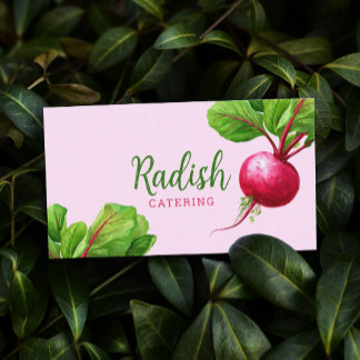 Moderne Catering Bedrijfskaarten Roze Voedsel Cate Visitekaartje