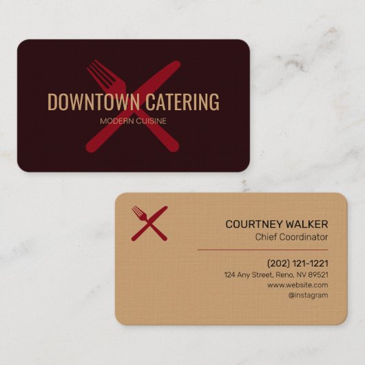 Moderne catering visitekaartje (Voorkant / Achterkant)