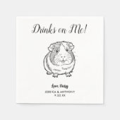 Moderne cavia-huwelijk cocktail servetten (Voorkant)