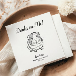 Moderne cavia-huwelijk cocktail servetten 