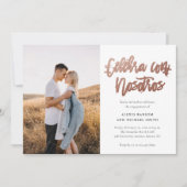 Moderne Celebra con Nosotros fotoverlovingsfeest Kaart (Voorkant)