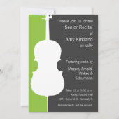 Moderne Cello Overweging uitnodiging - Groen en Gr (Voorkant)