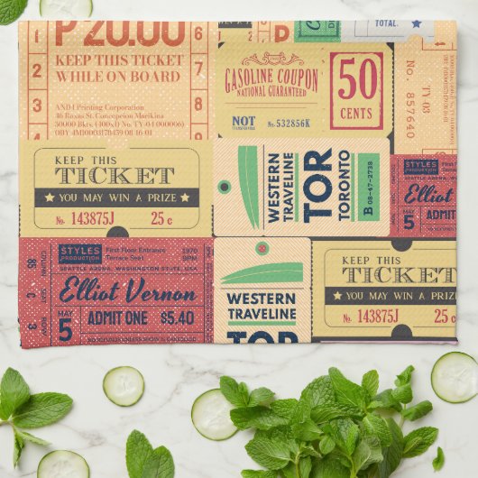 Moderne  cenima tickets Classic retro Theedoek (Gevouwen)