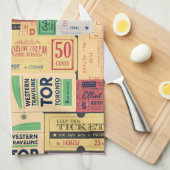 Moderne  cenima tickets Classic retro Theedoek (Quarter Fold)