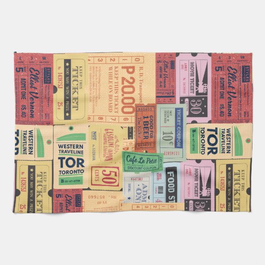 Moderne  cenima tickets Classic retro Theedoek (Horizontaal)