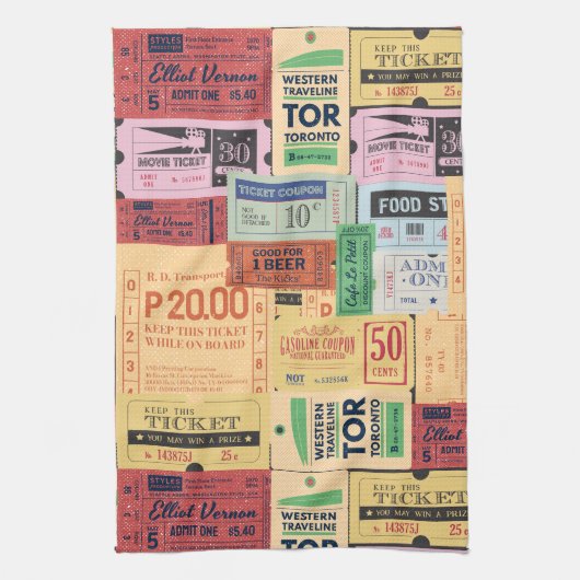 Moderne  cenima tickets Classic retro Theedoek (Verticaal)