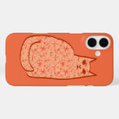 Moderne centrale kat, koraal Sinaasappel en wit Case-Mate iPhone Case (Achterkant (horizontaal))